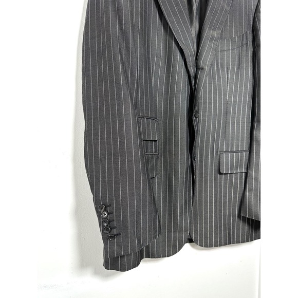 Tom Ford Charcoal Gray Pinstripe 52R Double Breasted Silk Wool Blazer 21BL4B - Picture 6 of 16